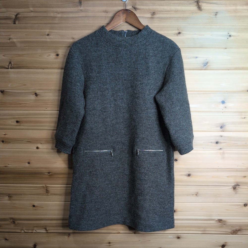 Marc by Marc Jacobs Charcoal Melange Wool Metallic Sweater Dress Small